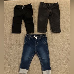 3 pairs of boys 12 month pants
